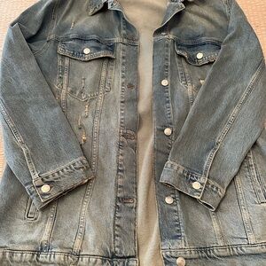 We The Free Blue Distressed Jean Jacket